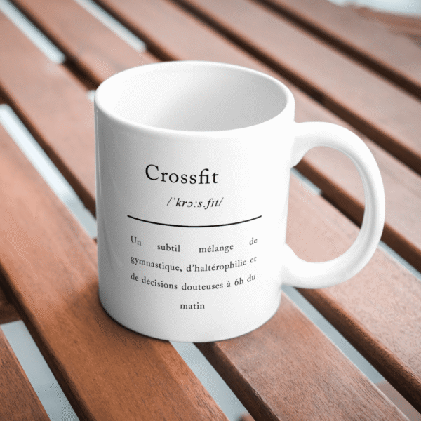 Mug avec une définition humoristique du Crossfit