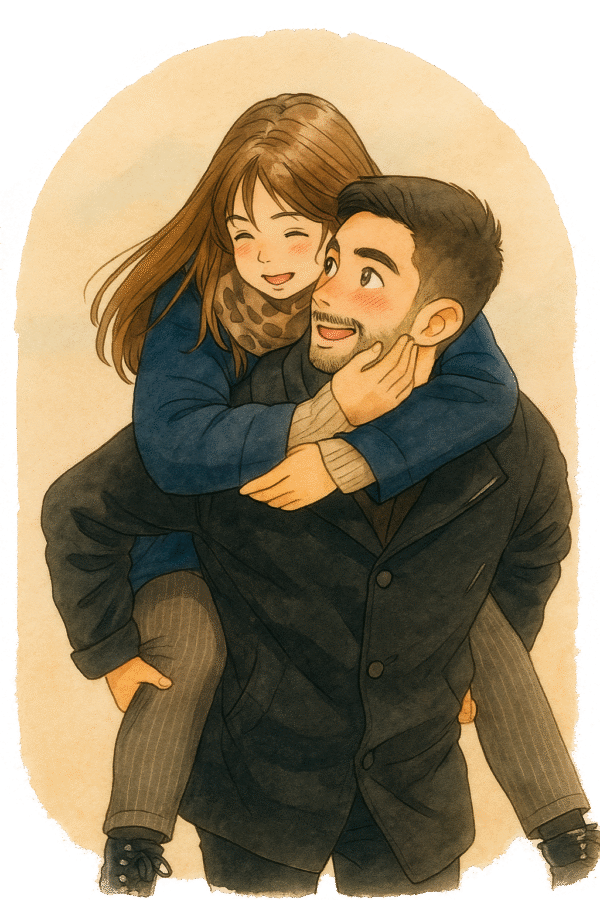 L'image d'un couple amoureux en style ghibli