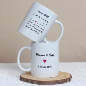 Mug calendrier de rencontre ou de mariage